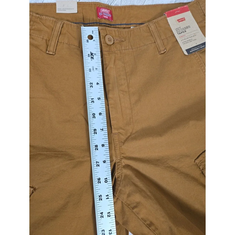 Levi's XX Cargo Taper Pants Mens 33x30 Stretch Sits Below Waist Ginger Brown NEW